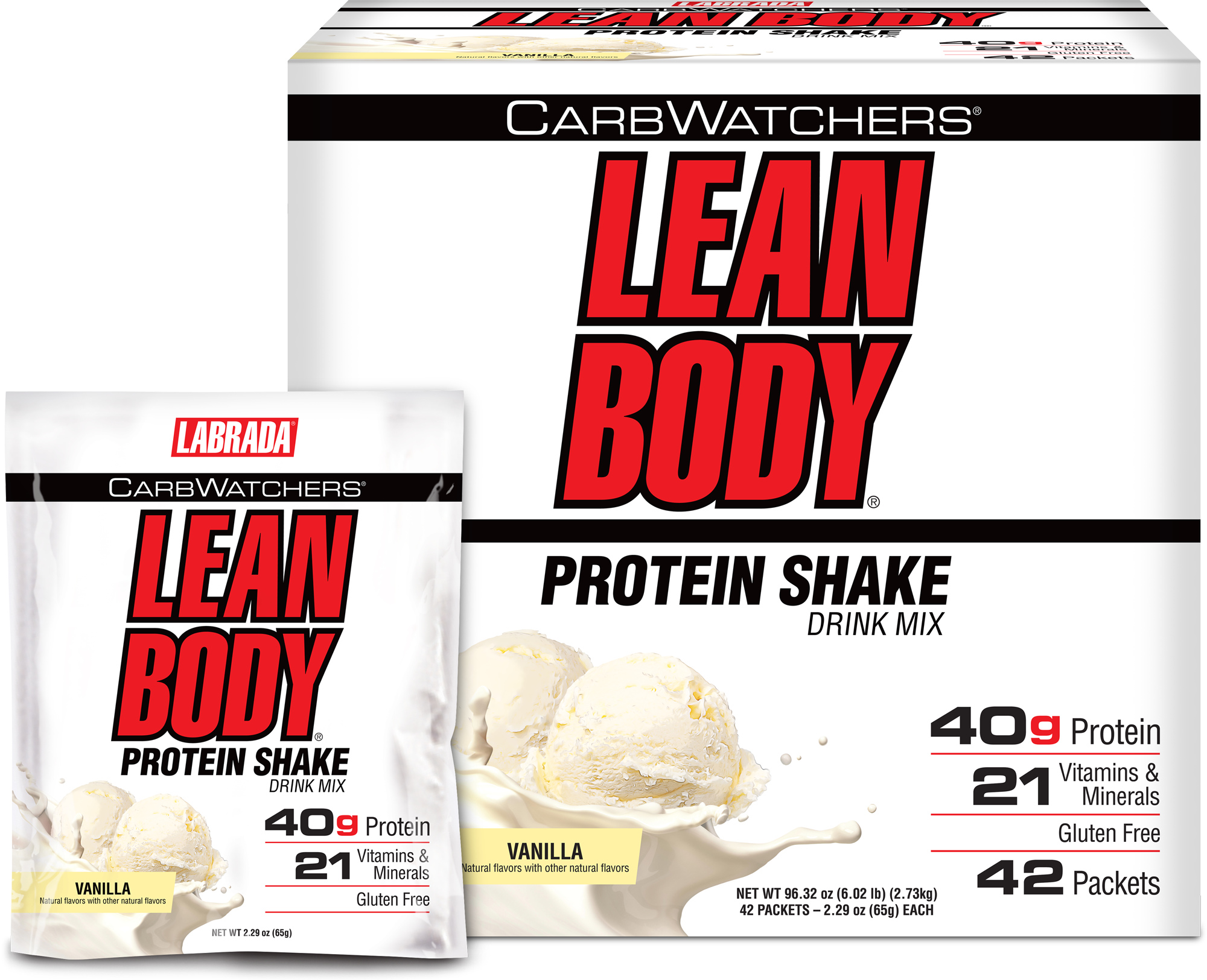 Lean Body CarbWatchers All-in-One Protein Shake Packets