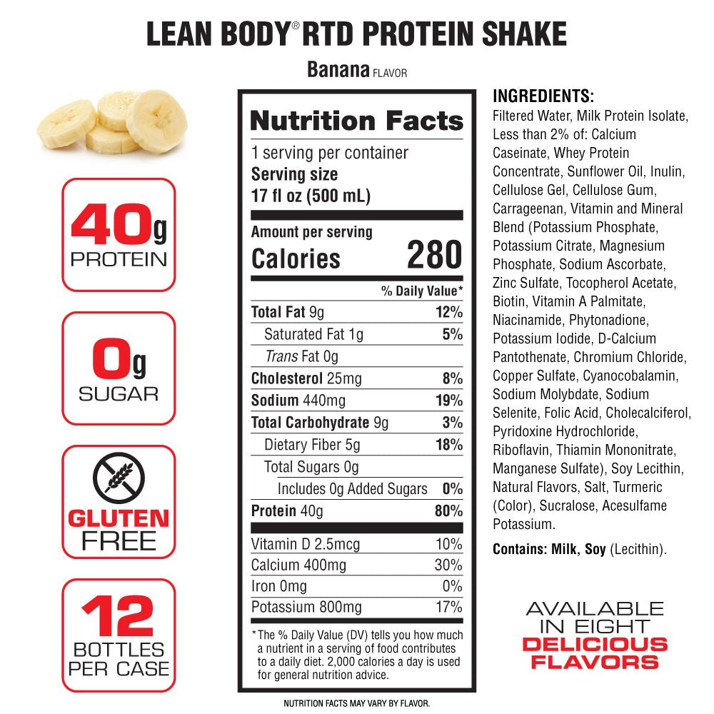 Lean Body Ready-to-Drink Protein Shake (17oz) 12 Pack