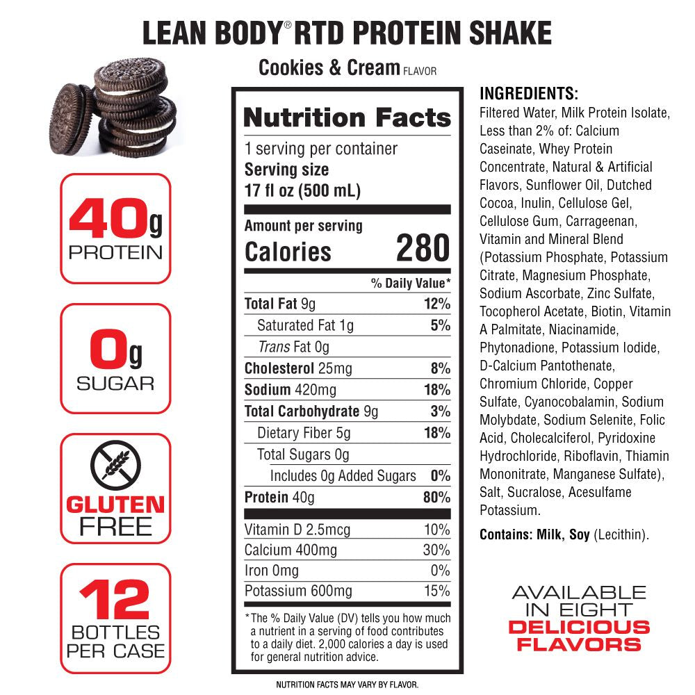 Lean Body Ready-to-Drink Protein Shake (17oz) 12 Pack