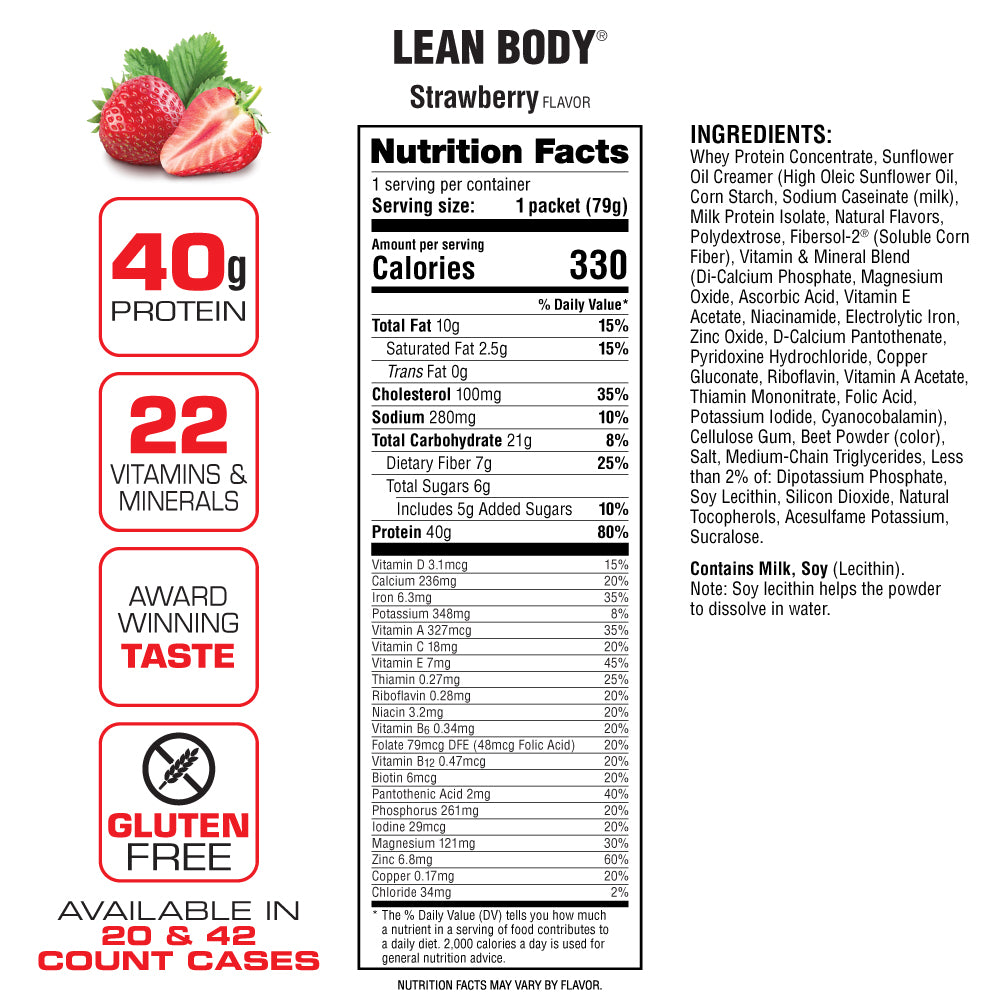 Lean Body All-in-One Protein Shake Packets