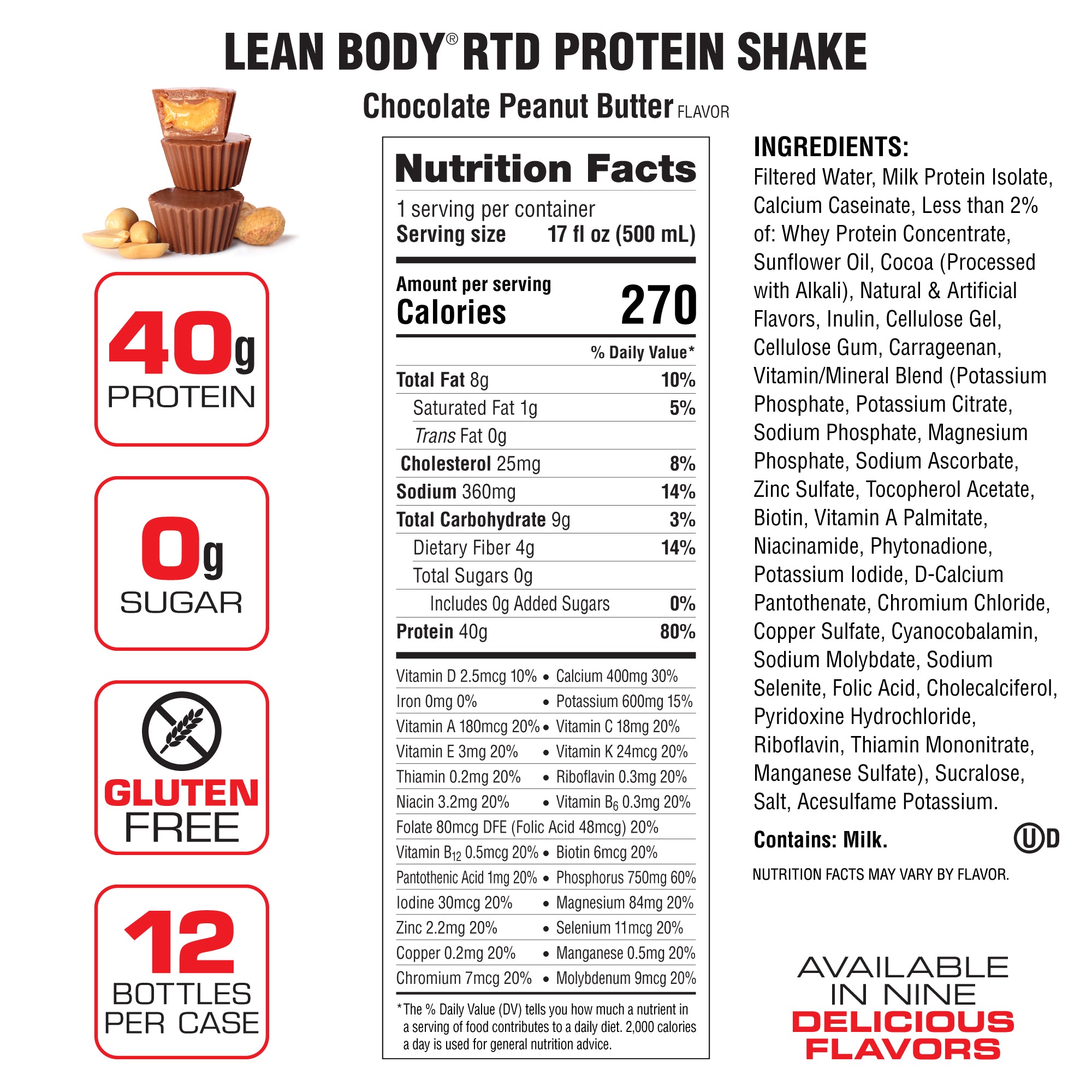 Lean Body Ready-to-Drink Protein Shake (17oz) 12 Pack