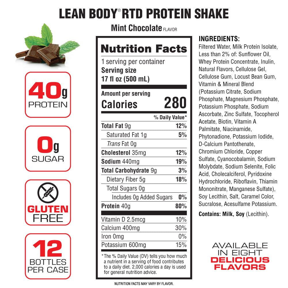 Lean Body Ready-to-Drink Protein Shake (17oz) 12 Pack