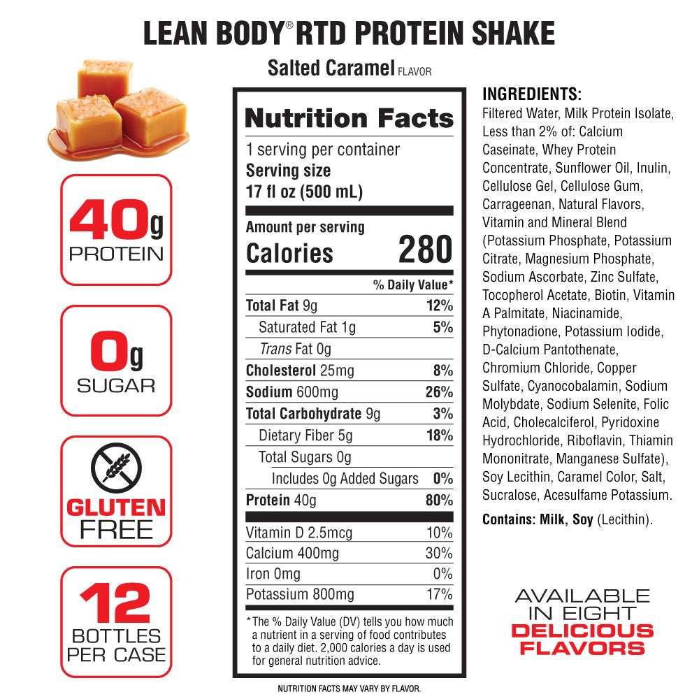 Lean Body Ready-to-Drink Protein Shake (17oz) 12 Pack