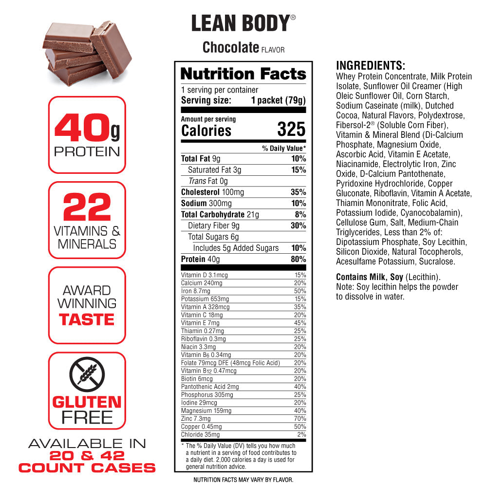 Lean Body All-in-One Protein Shake Packets - S&S